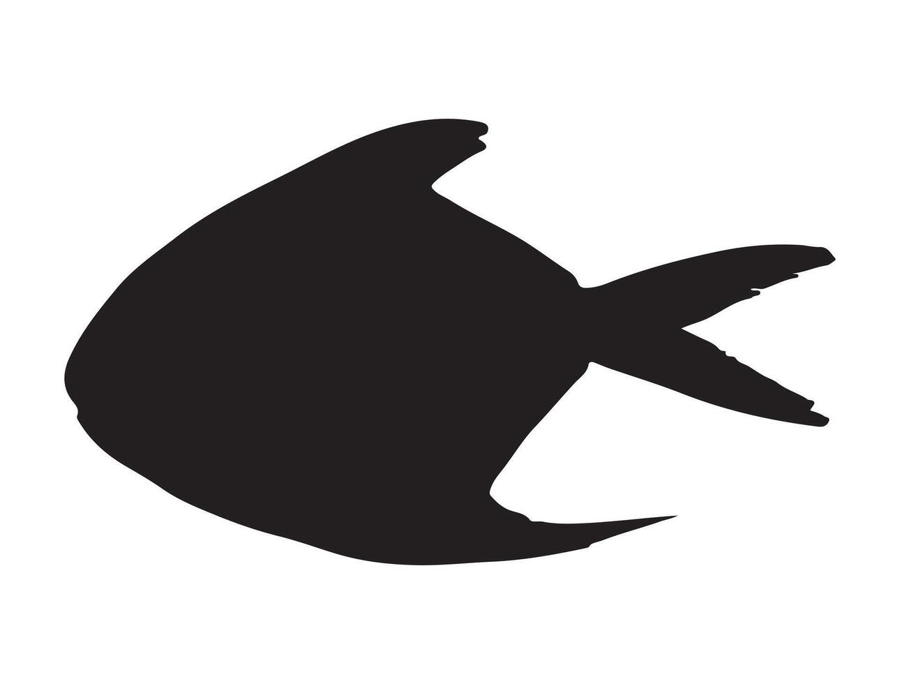 Pomfret fish silhouette vector