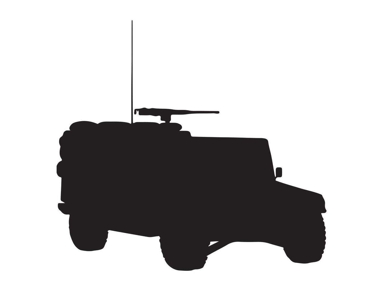 Military truck silhouette vector