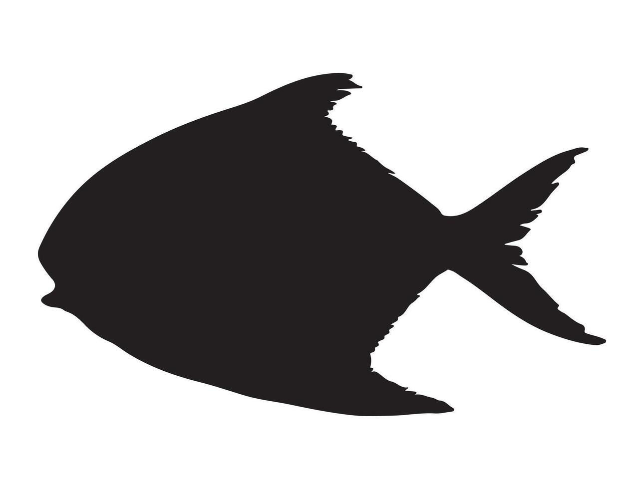 Pomfret fish silhouette vector