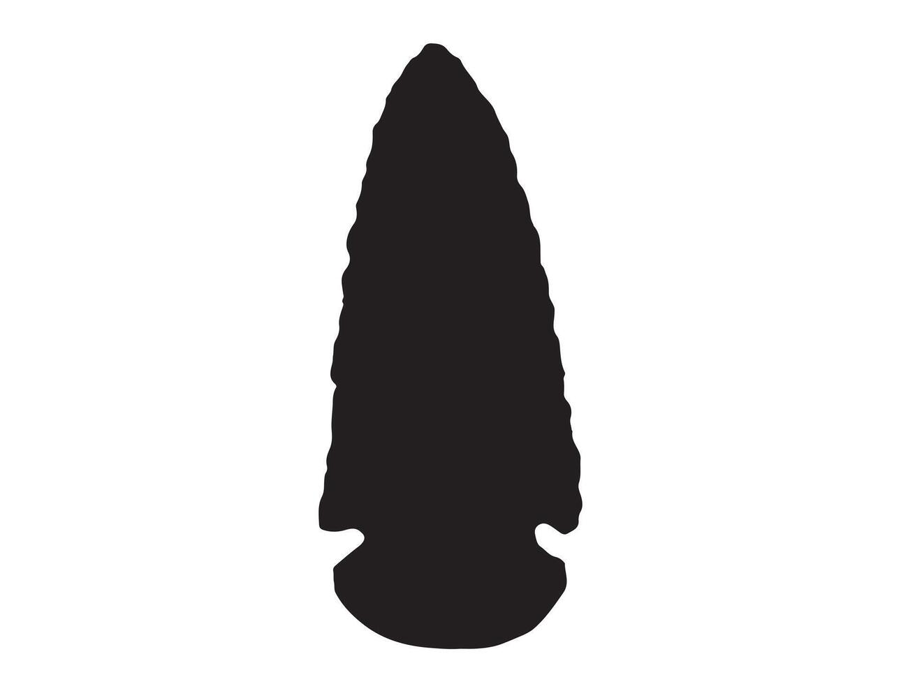 Native american stone arrowhead silhouette vector