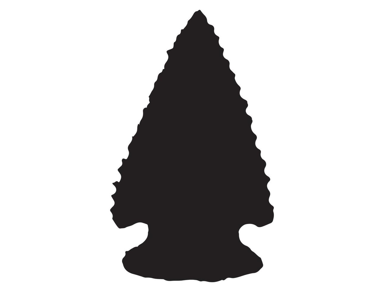 Native american stone arrowhead silhouette vector