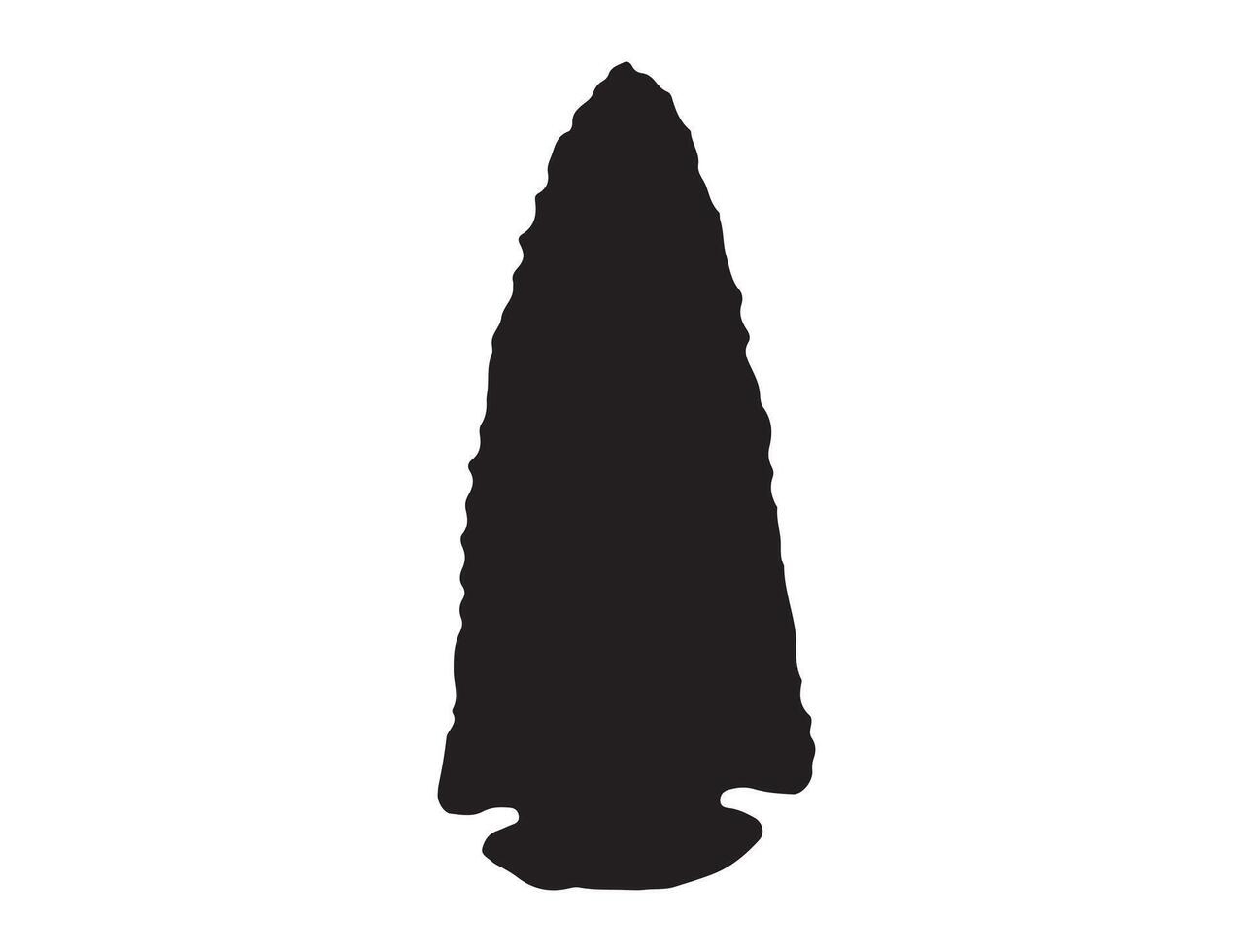 Native american stone arrowhead silhouette vector