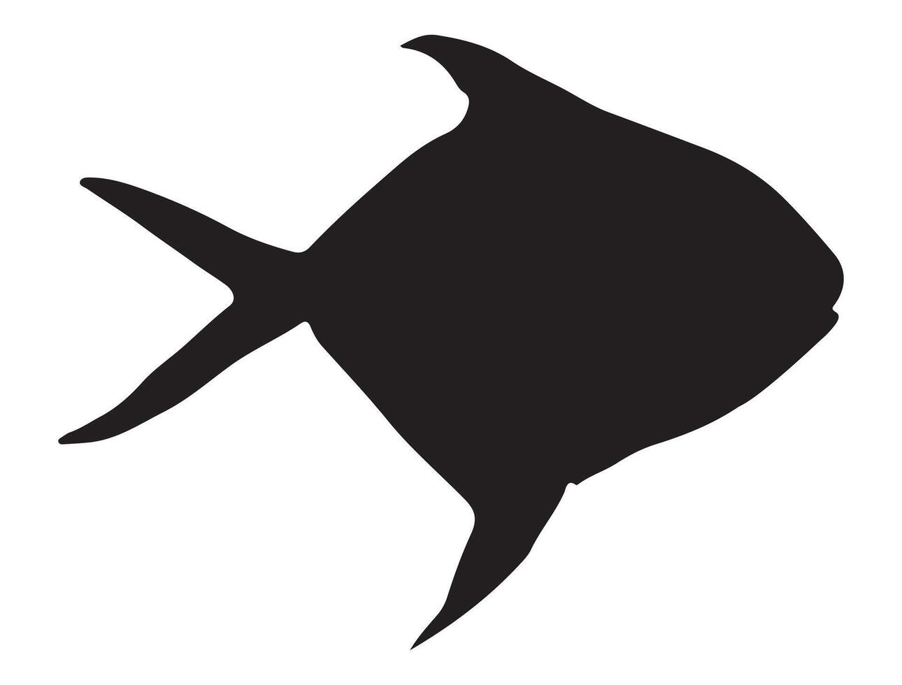 Pomfret fish silhouette vector