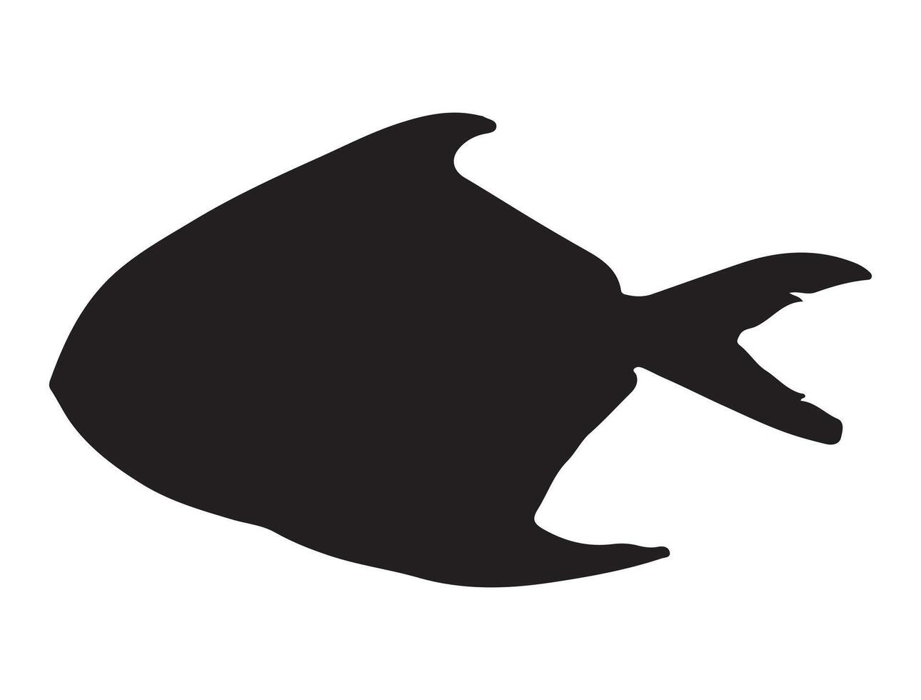 Pomfret fish silhouette vector