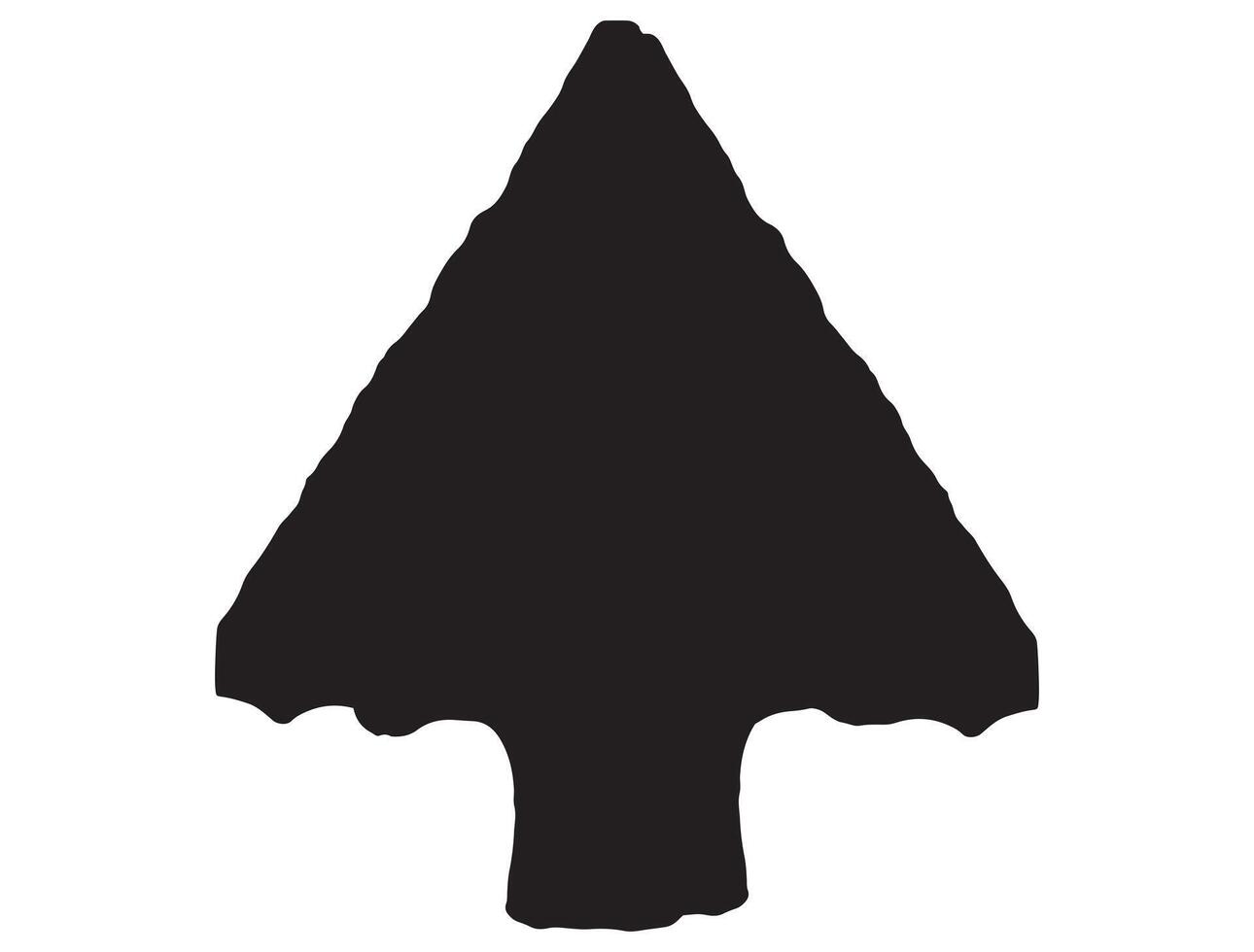 Native american stone arrowhead silhouette vector
