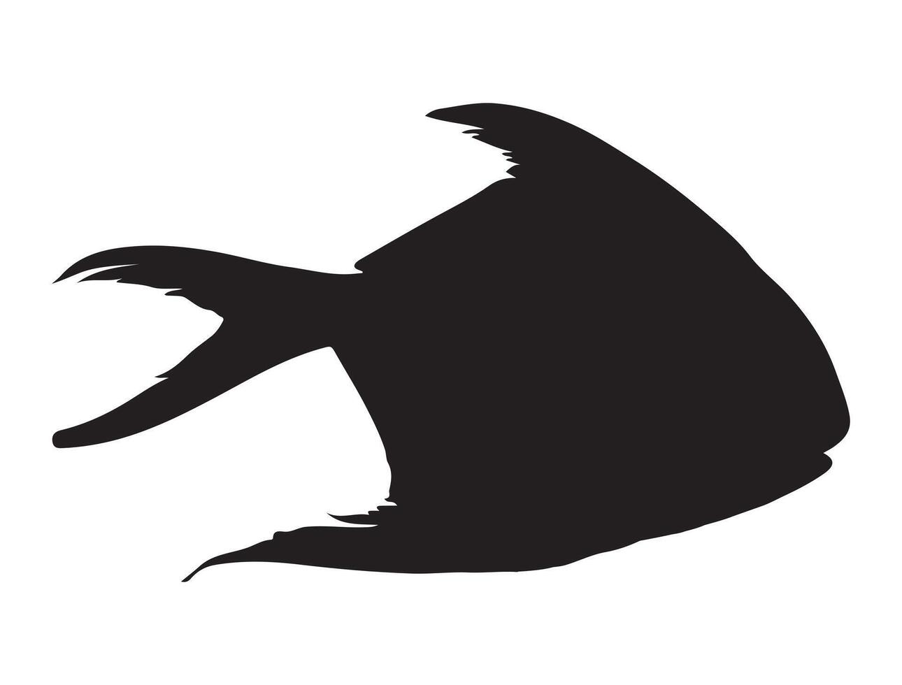 Pomfret fish silhouette vector