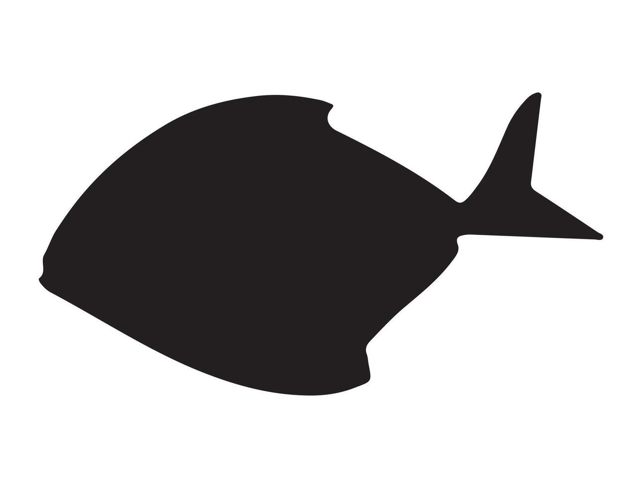 Pomfret fish silhouette vector