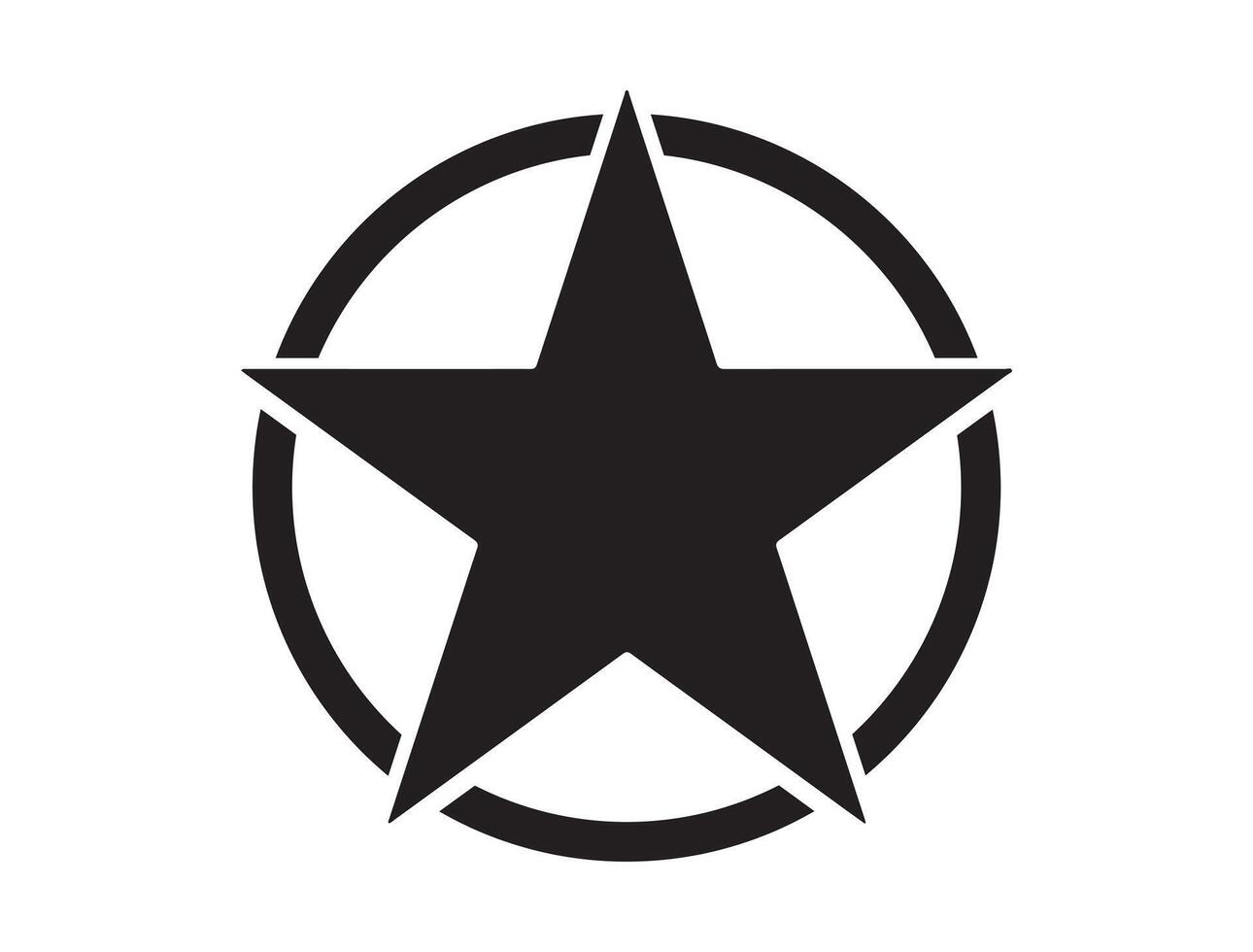 Military star silhouette vector