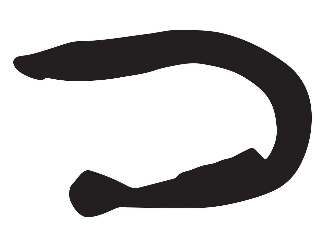 Sea lamprey silhouette vector