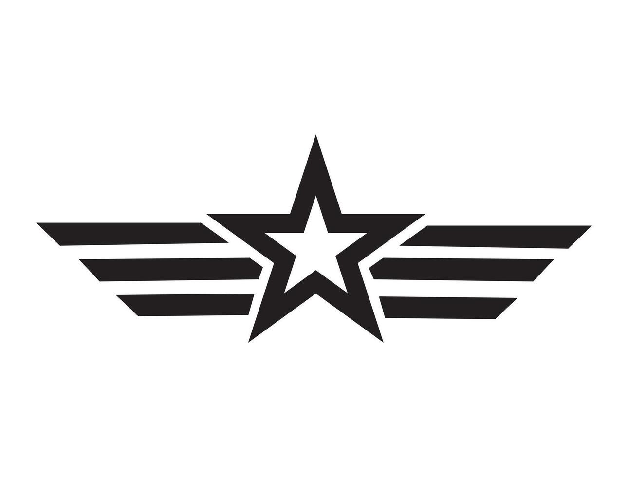 Military star silhouette vector
