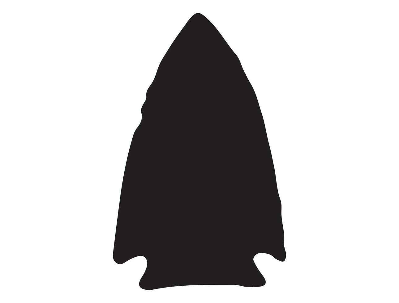 Native american stone arrowhead silhouette vector