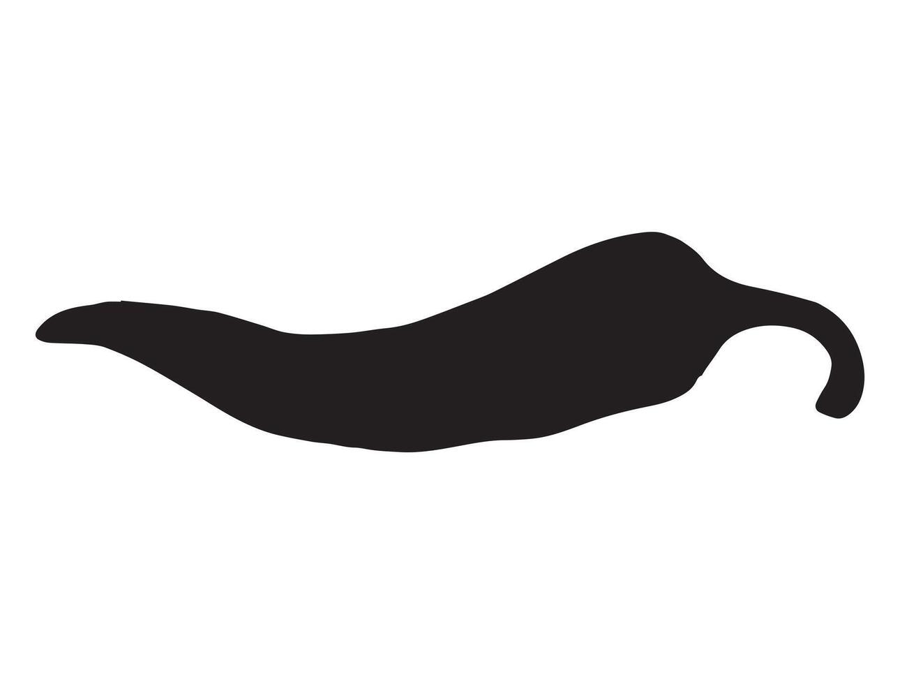 Chili silhouette on white background vector