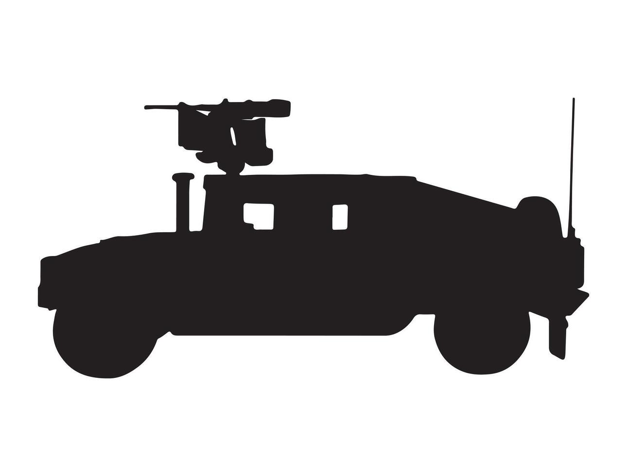 Military truck silhouette vector
