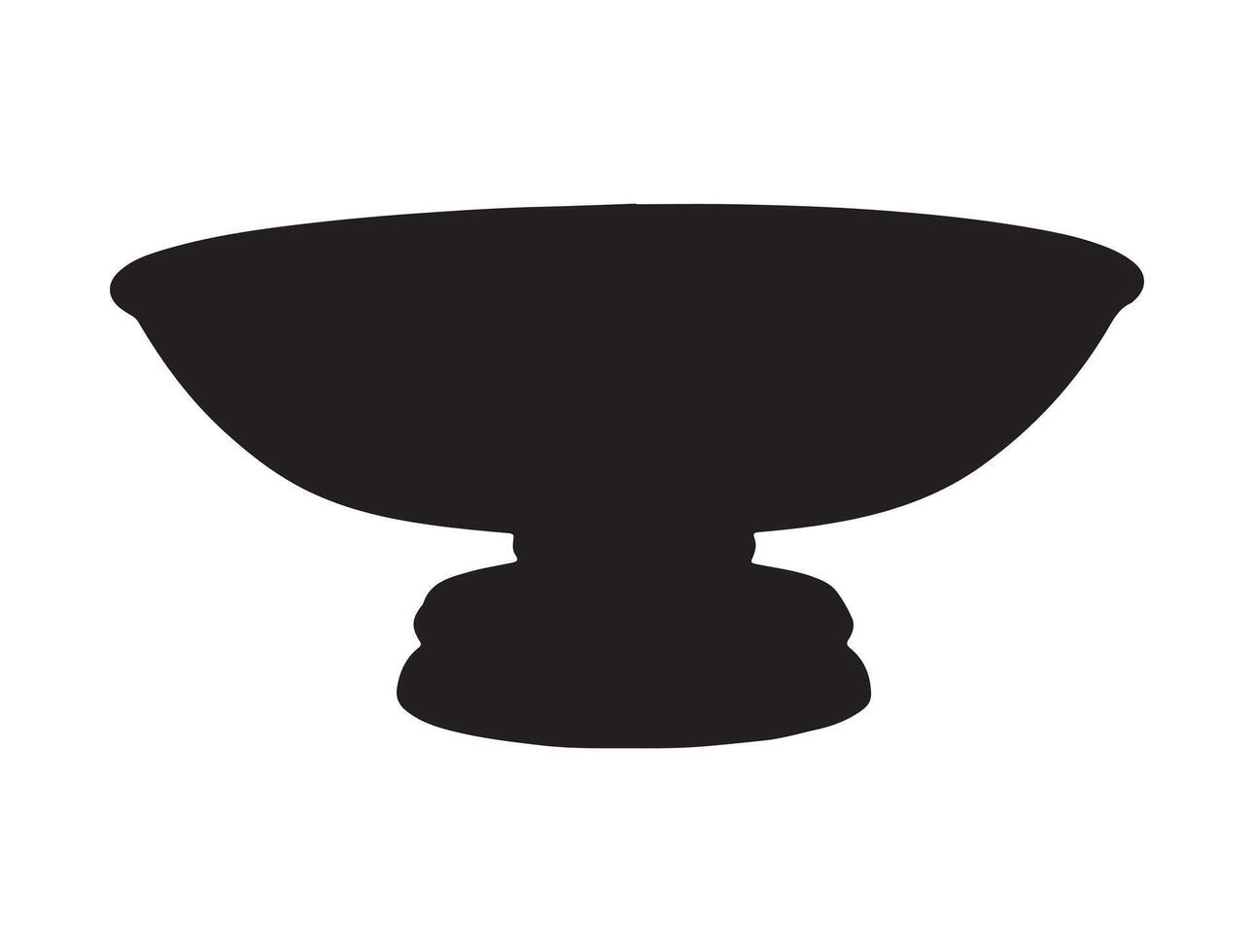 Bowl shape silhouette on white background vector