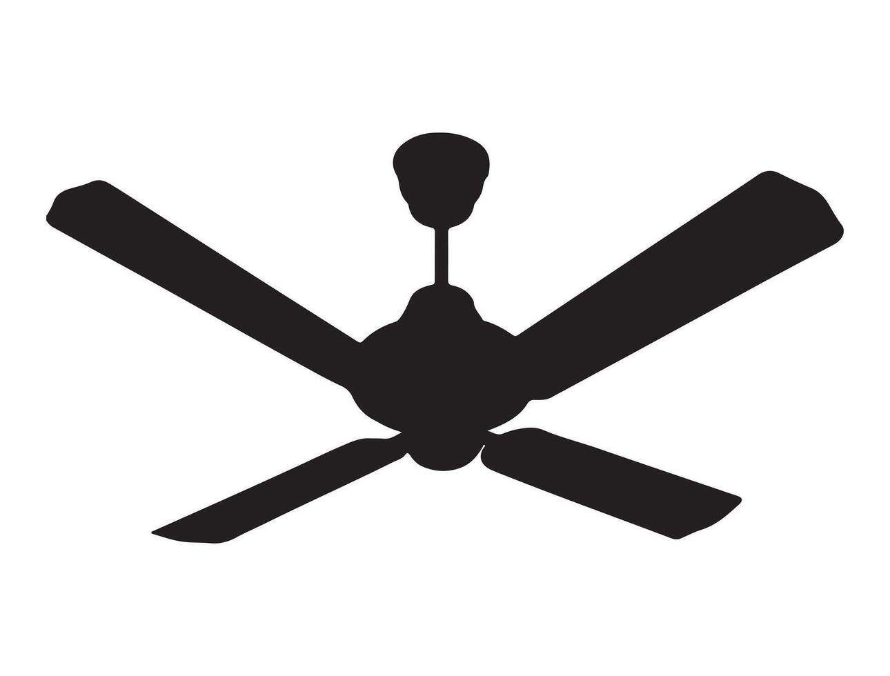 Ceiling fan silhouette on white background vector