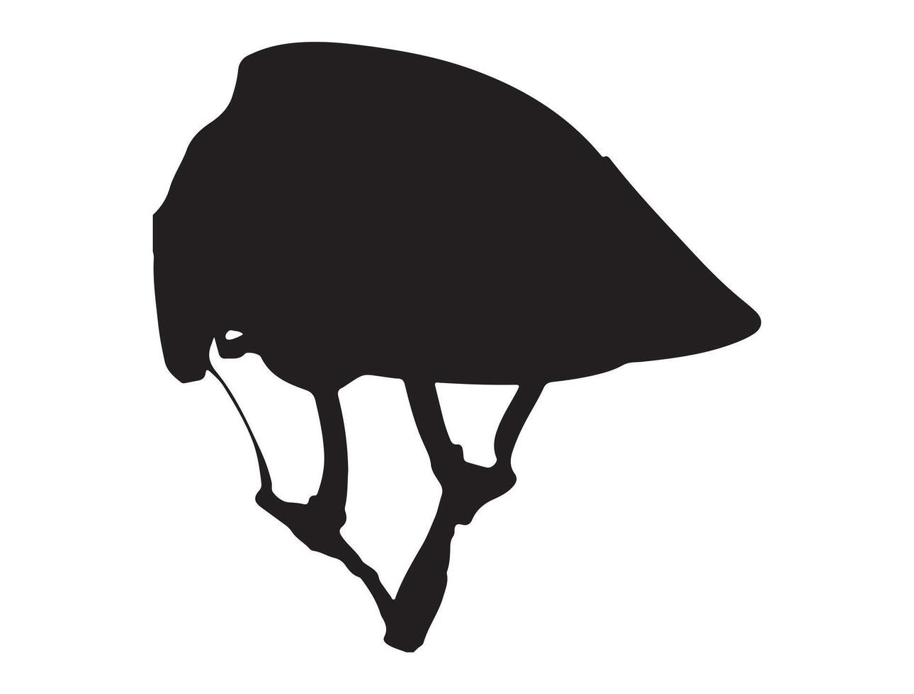 Bicycle helmet silhouette on white background vector