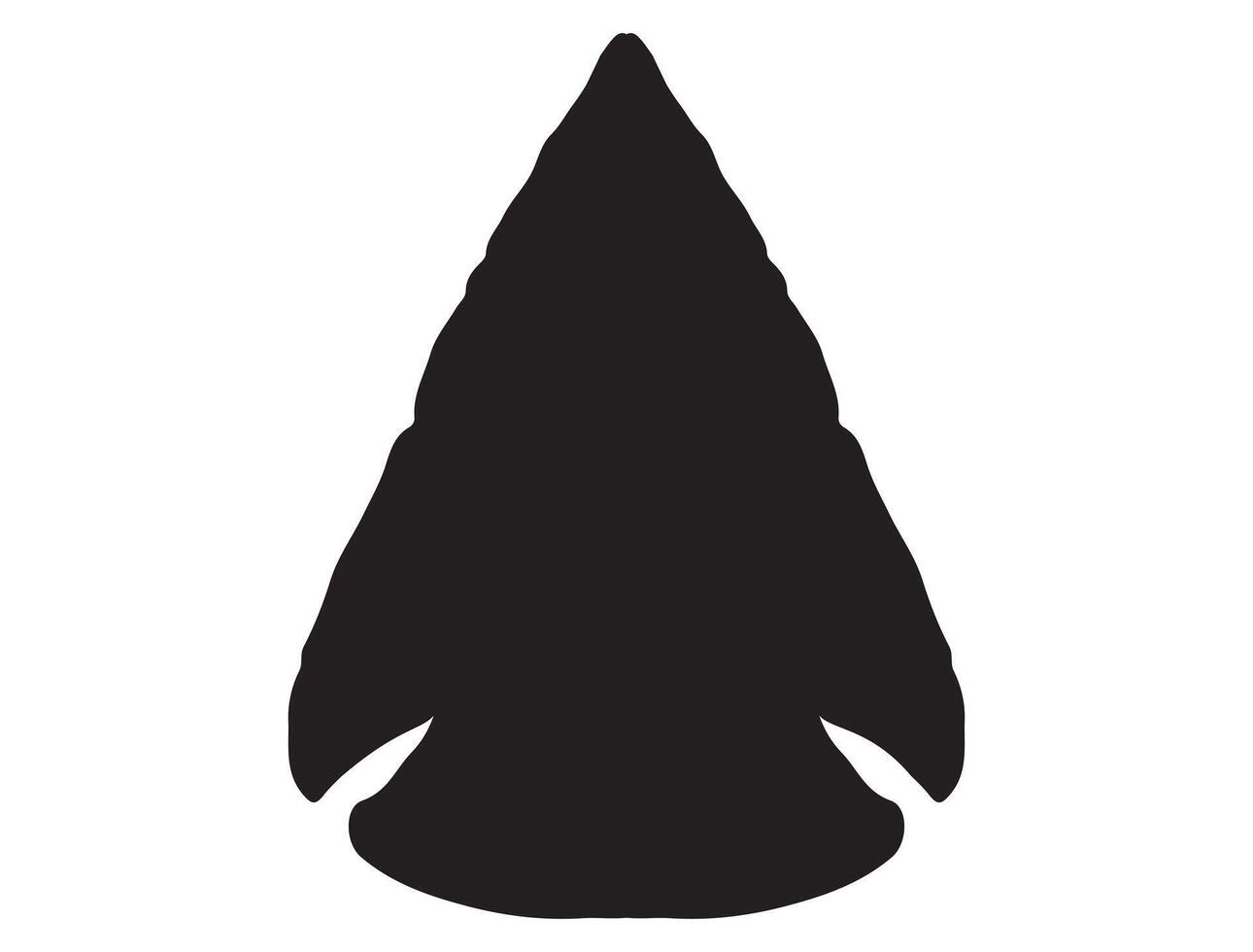 Native american stone arrowhead silhouette vector