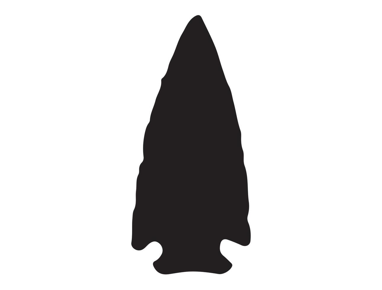 Native american stone arrowhead silhouette vector