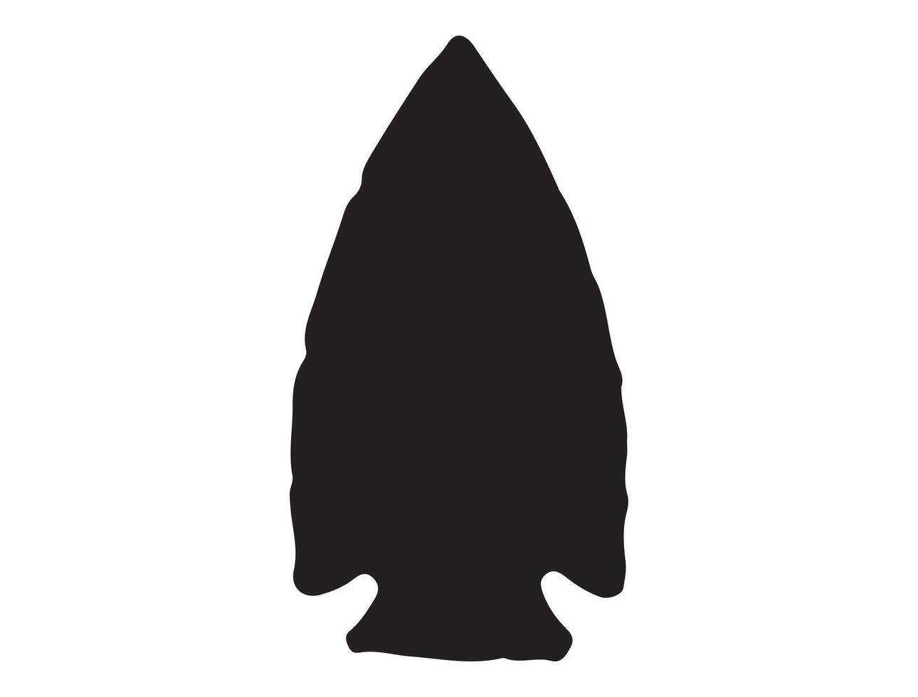 Native american stone arrowhead silhouette vector