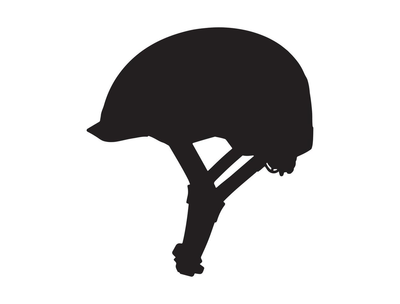 Bicycle helmet silhouette on white background vector