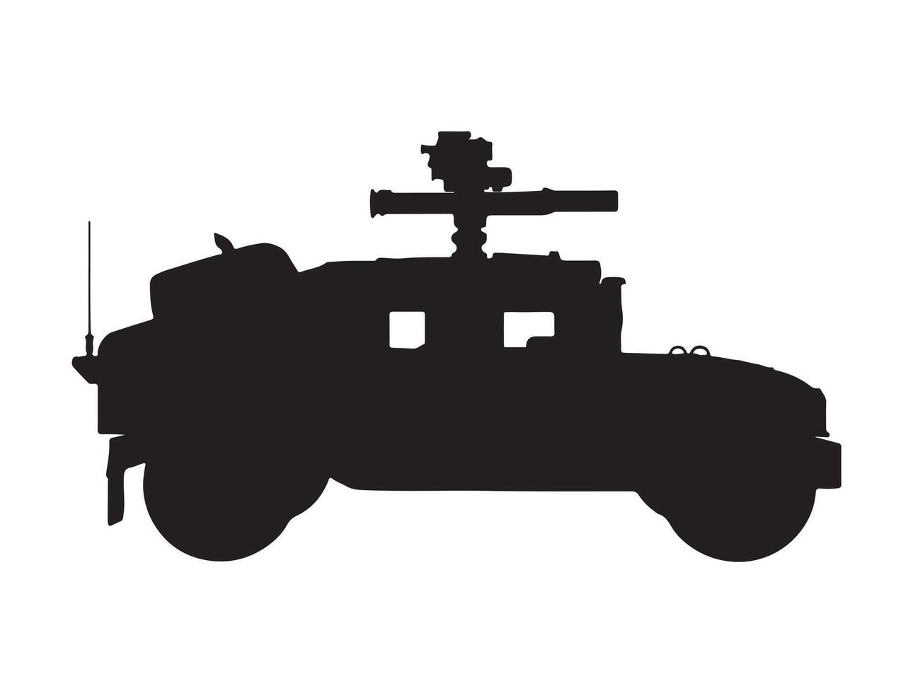 Military truck silhouette vector