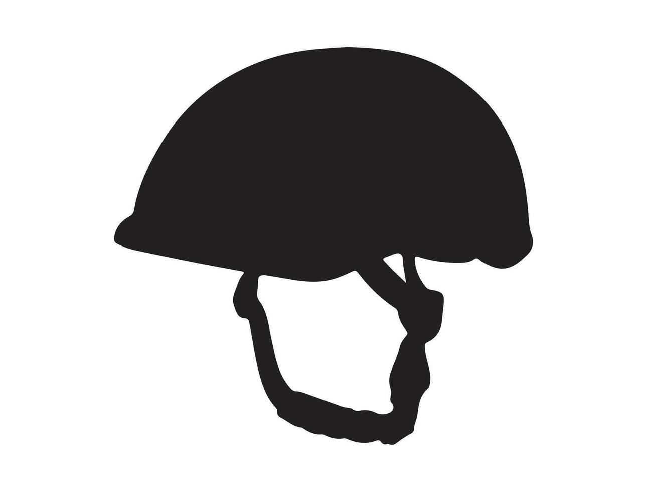 Bicycle helmet silhouette on white background vector