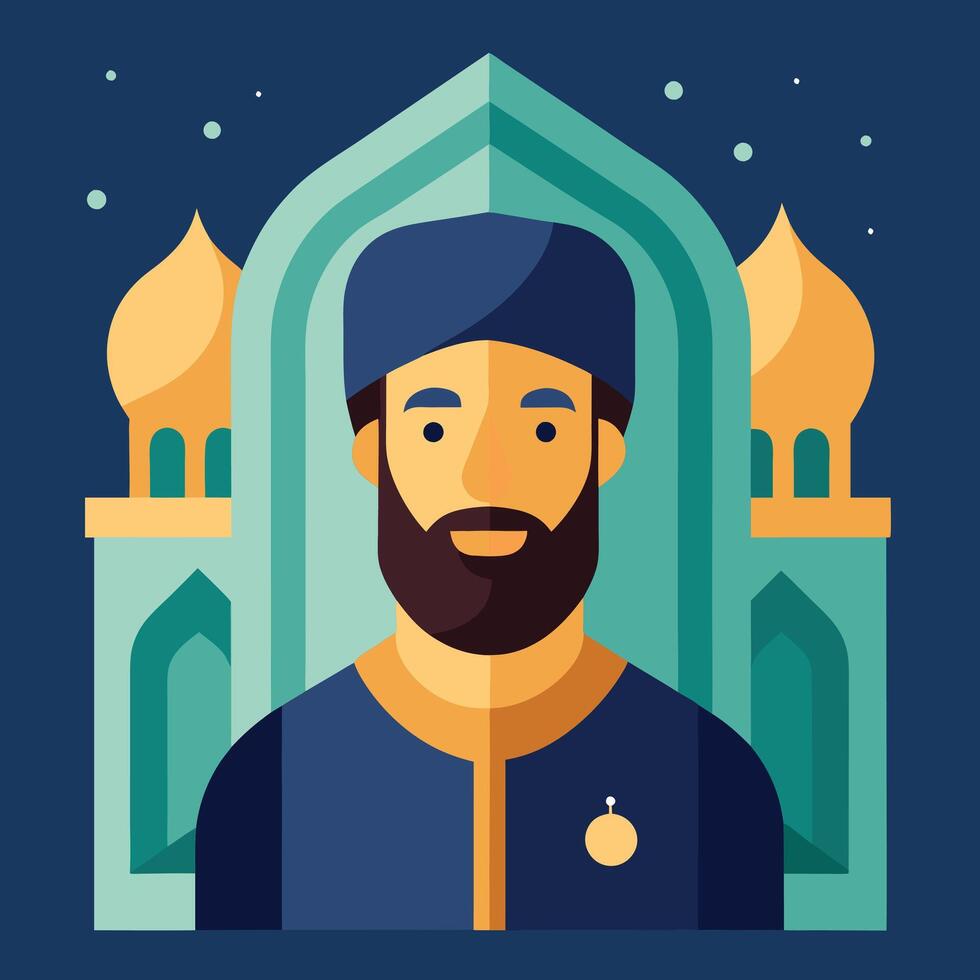 Islamic new year color illustration design vector