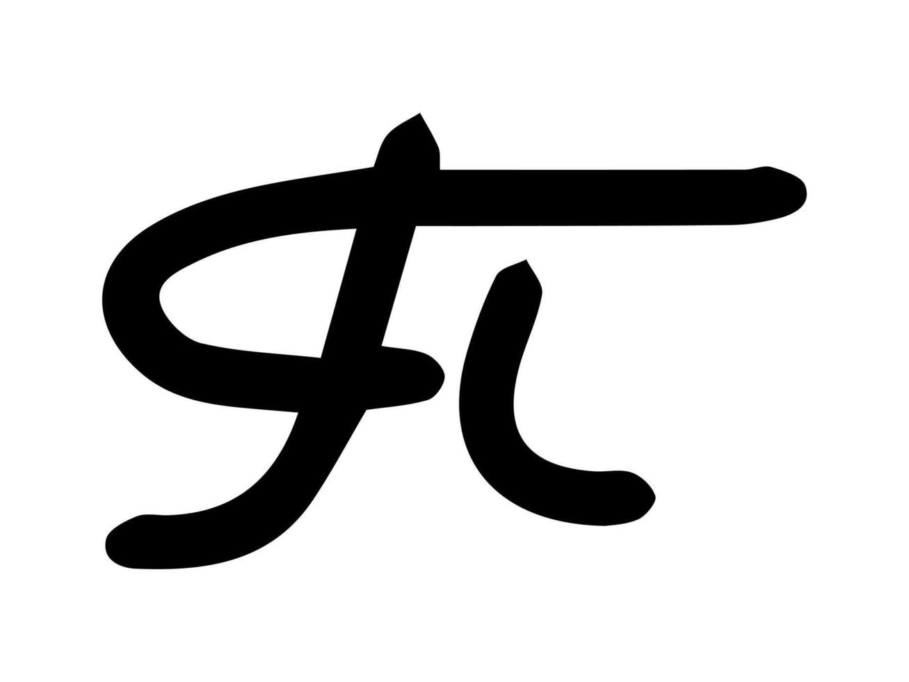 Simple illustration of the mathematical symbol for pi, drawn in black with a minimalistic style. Concept of mathematics, constant, geometry, and education. Print, Design Element. vector