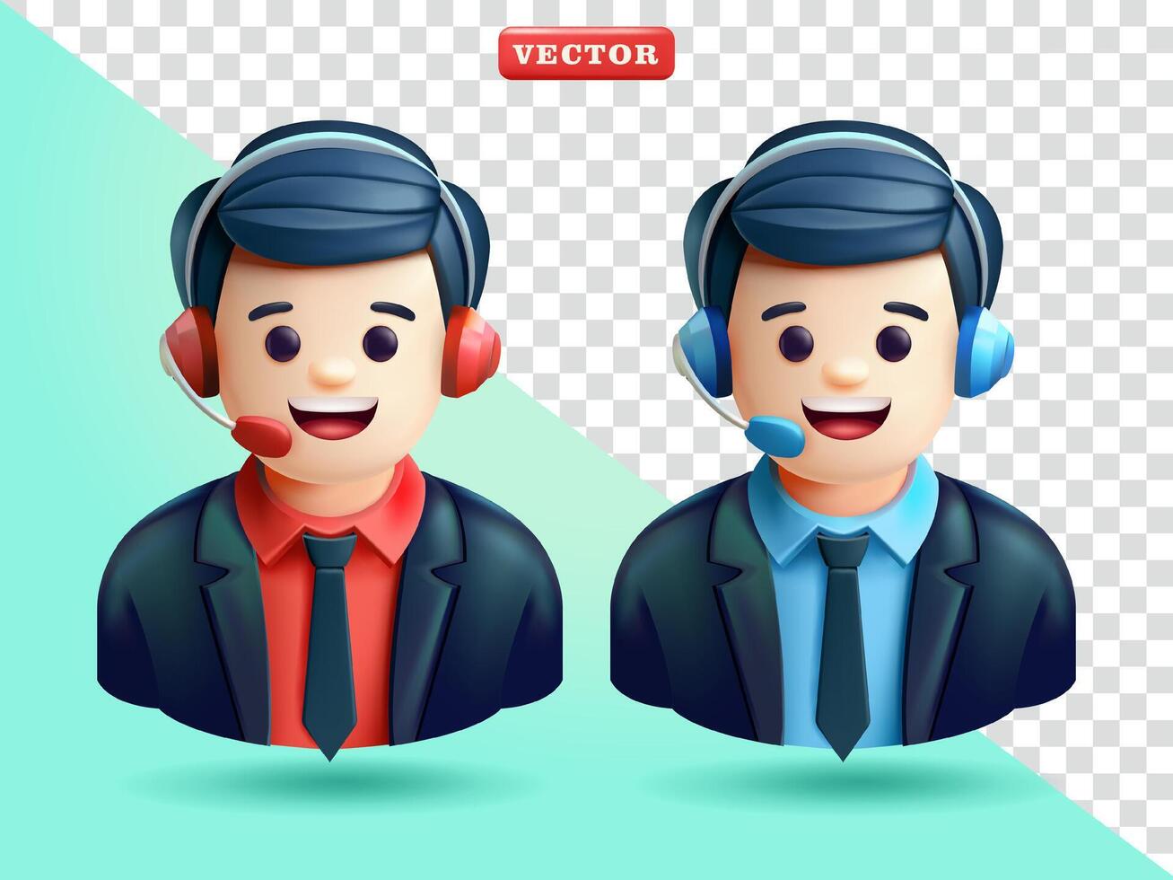 Male Customer Service, 3d. Suitable for communication, technology and design elements vector
