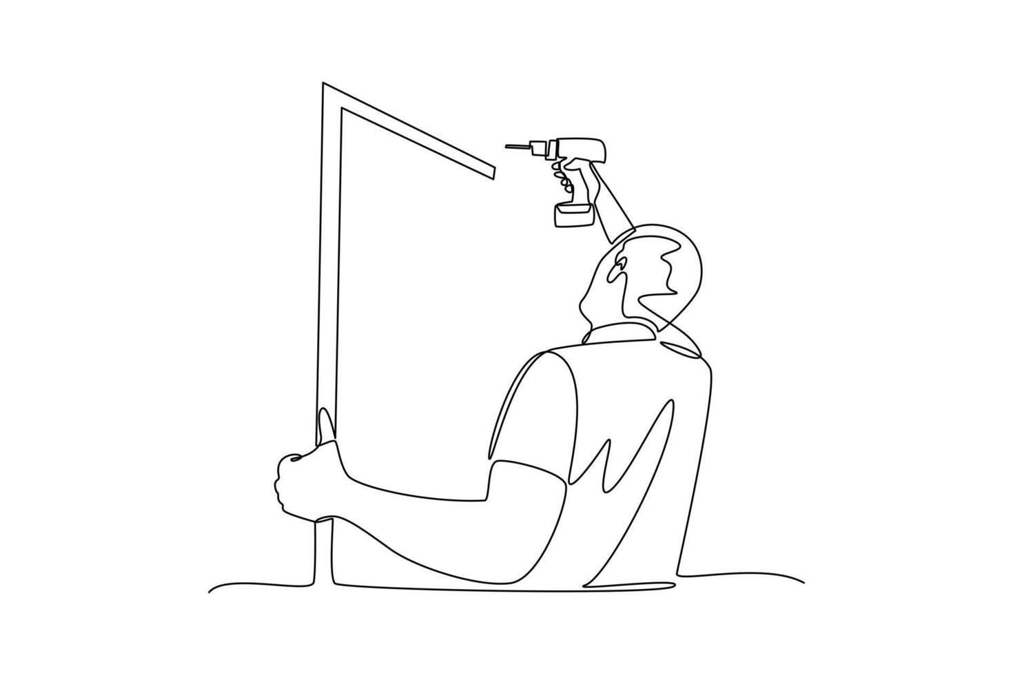 continues line one line art happy labor day. simple lines vector