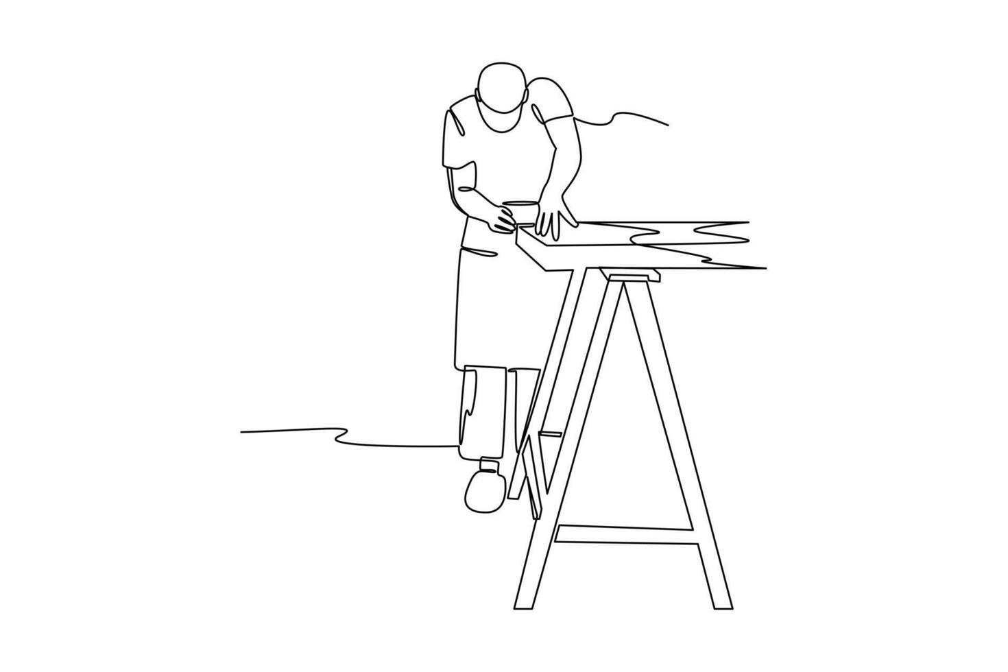 continues line one line art labor day worker activities vector