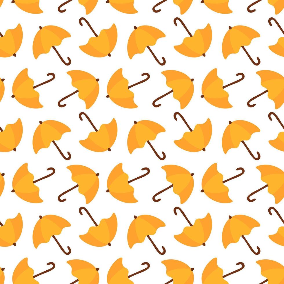 Autumn seamless pattern with umbrellas. Print for paper, textile and fabric. Cozy fall background. Hand drawn flat illustration. vector