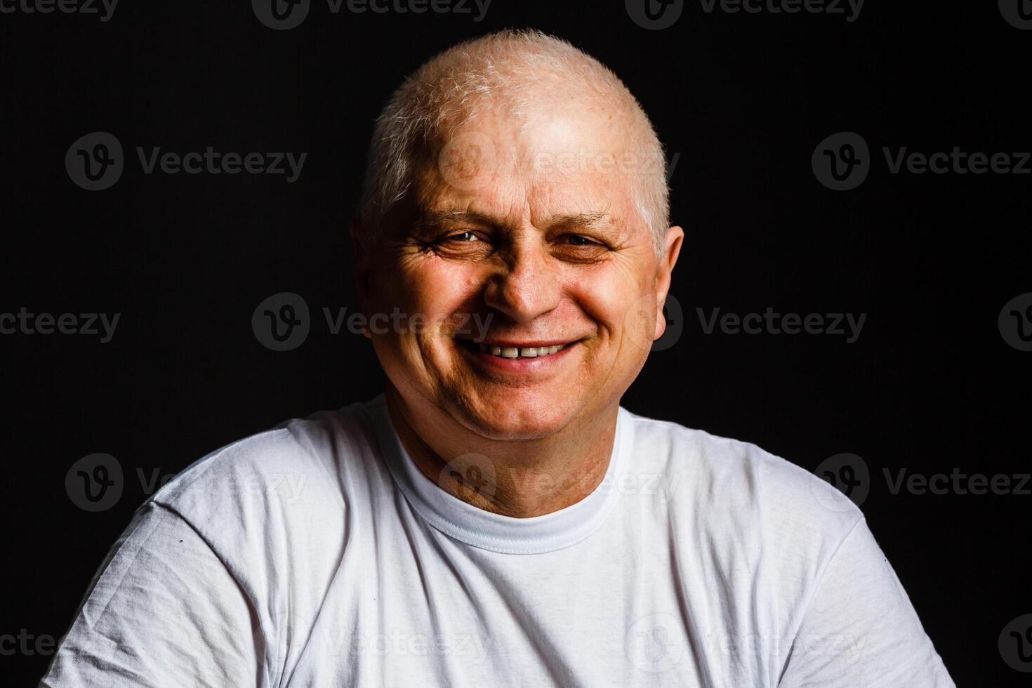 Elderly Man Smiling Face Expression Concept photo