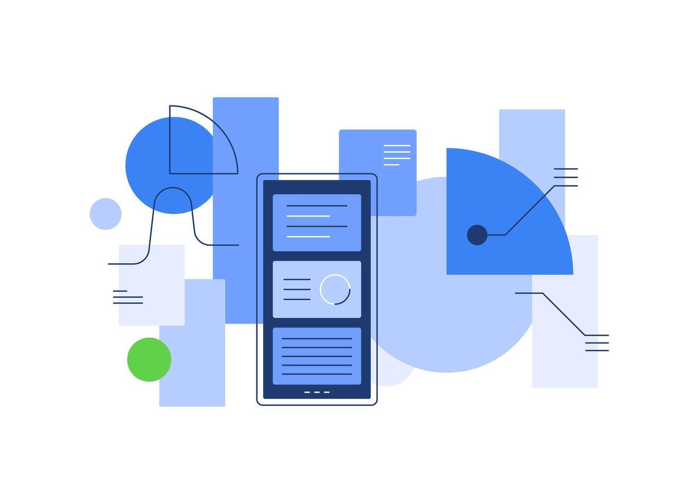 Charts and infographic elements,Smartphone,Interface vector