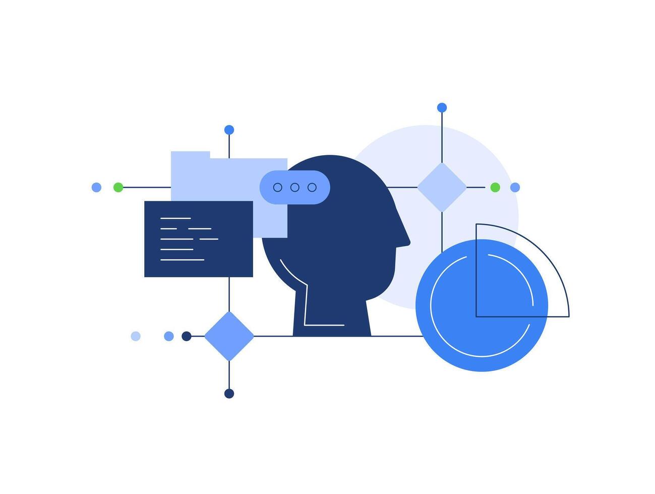 Artificial intelligence and data processing,Web banner, infographic element vector