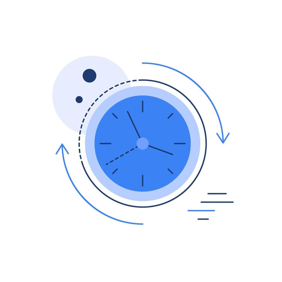 Time and clock,Working time. Schedule,Moving arrows,Time zone. Modern flat icon vector