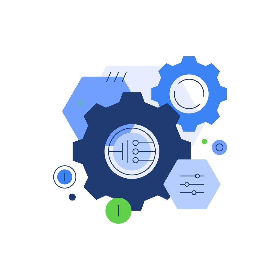 Cogwheels working process,Infographic element,Chart with arrows and wheels,flat design icon illustration vector