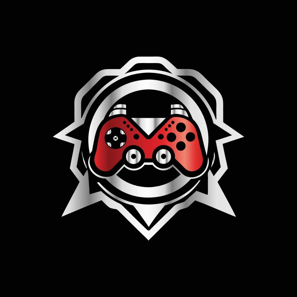 game controller logo template icon illustration design isolated on black background vector