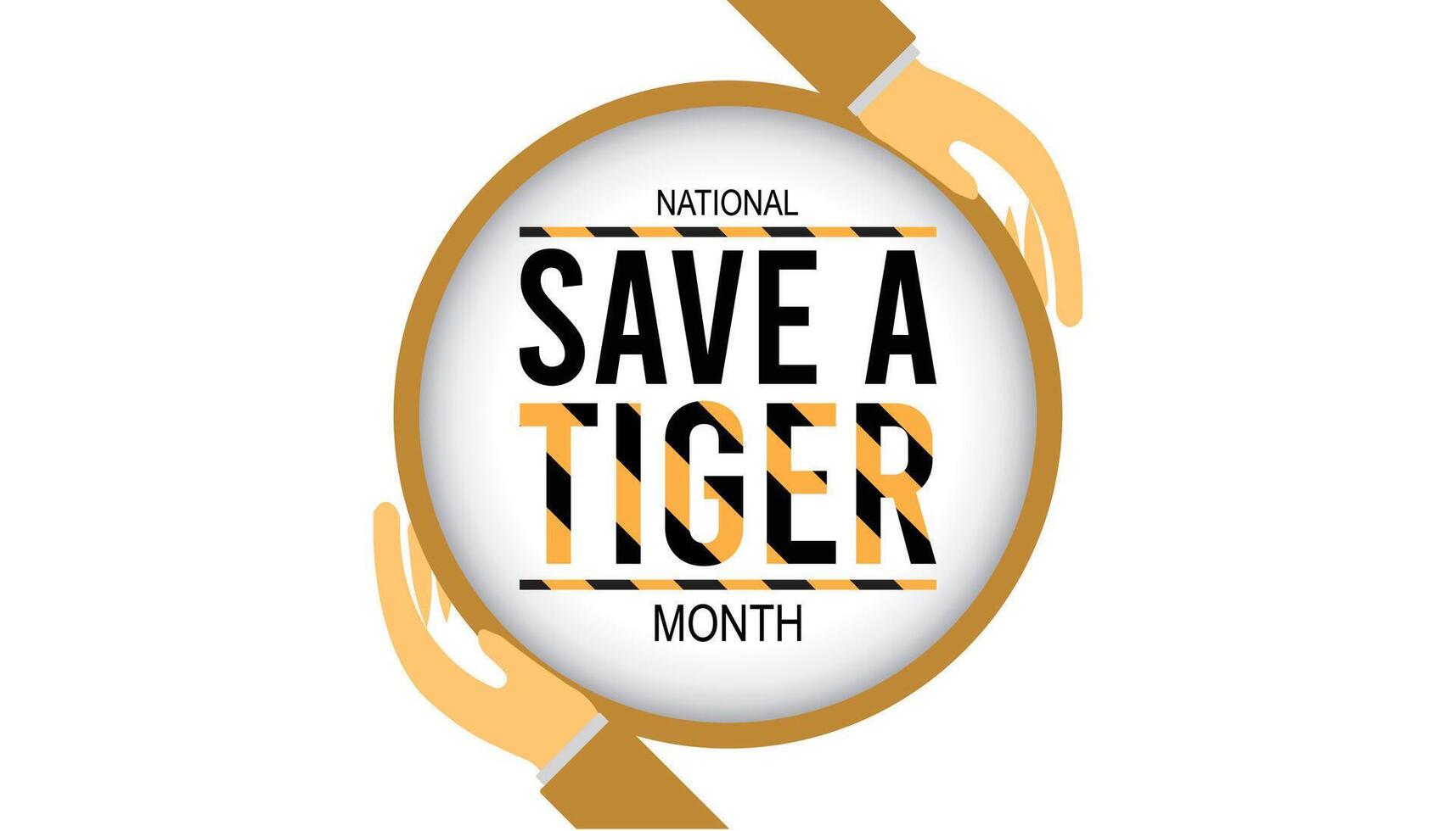 National Save a Tiger Month is observed every year on September.Holiday concept background, placard, banner design template illustration background design. vector