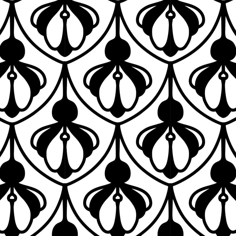 Seamless Black and White Abstract Floral Pattern Design for Modern Home Decor and Fashion vector