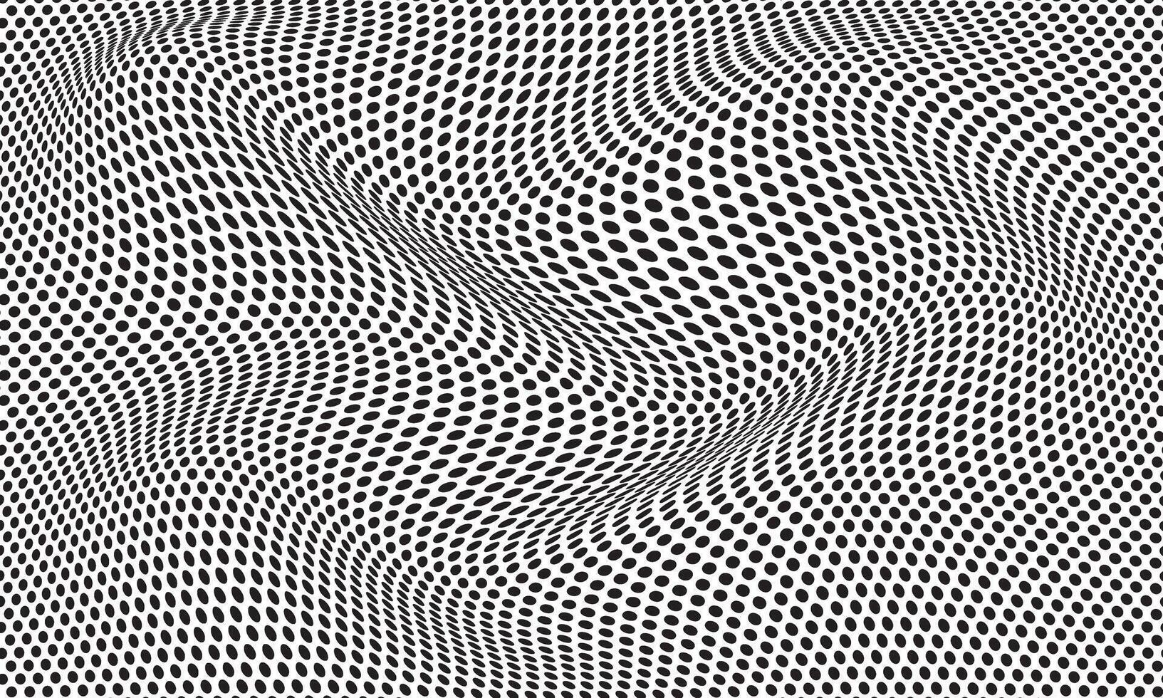 simple abstract black color many small polka dot wavy distort pattern abstract geometric pattern with a wavy pattern vector