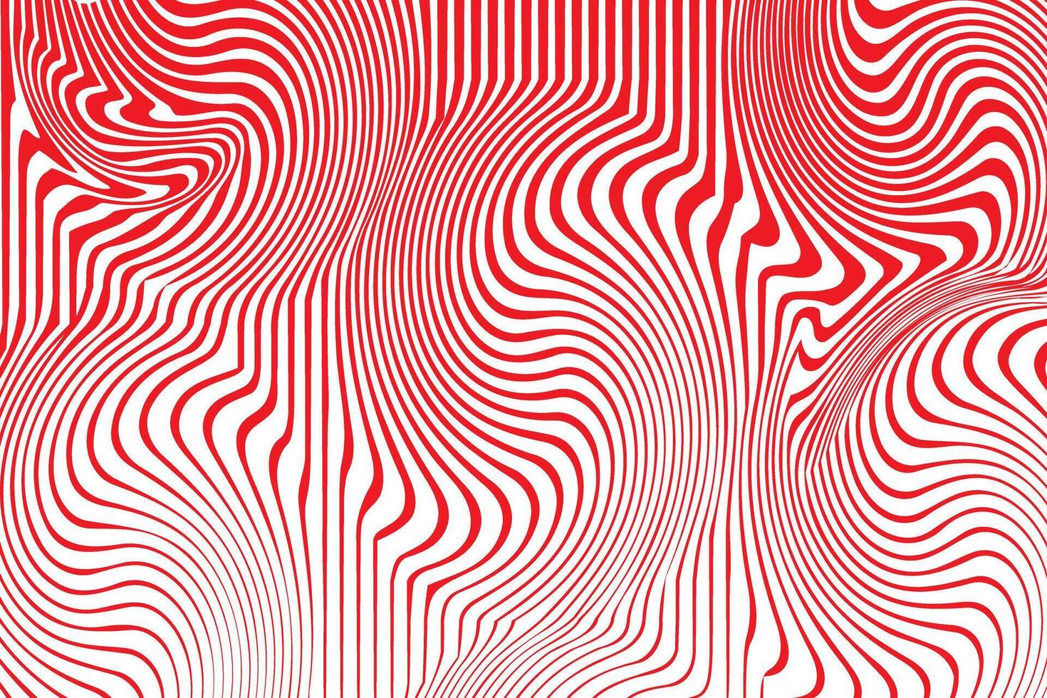 simple abstract red color creative geometric thin to thick vertical twirl wavy pattern vector