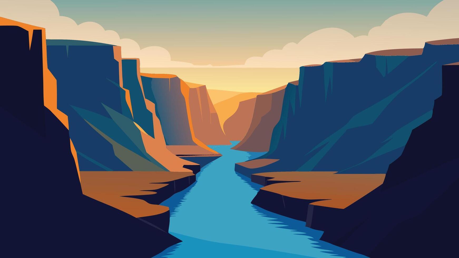 Basalt cliffs in deep canyon of mountain river. Dramatic spring view of Studlagil Canyon. Exciting morning landscape of Jokulsa A Bru river, Iceland, Europe vector