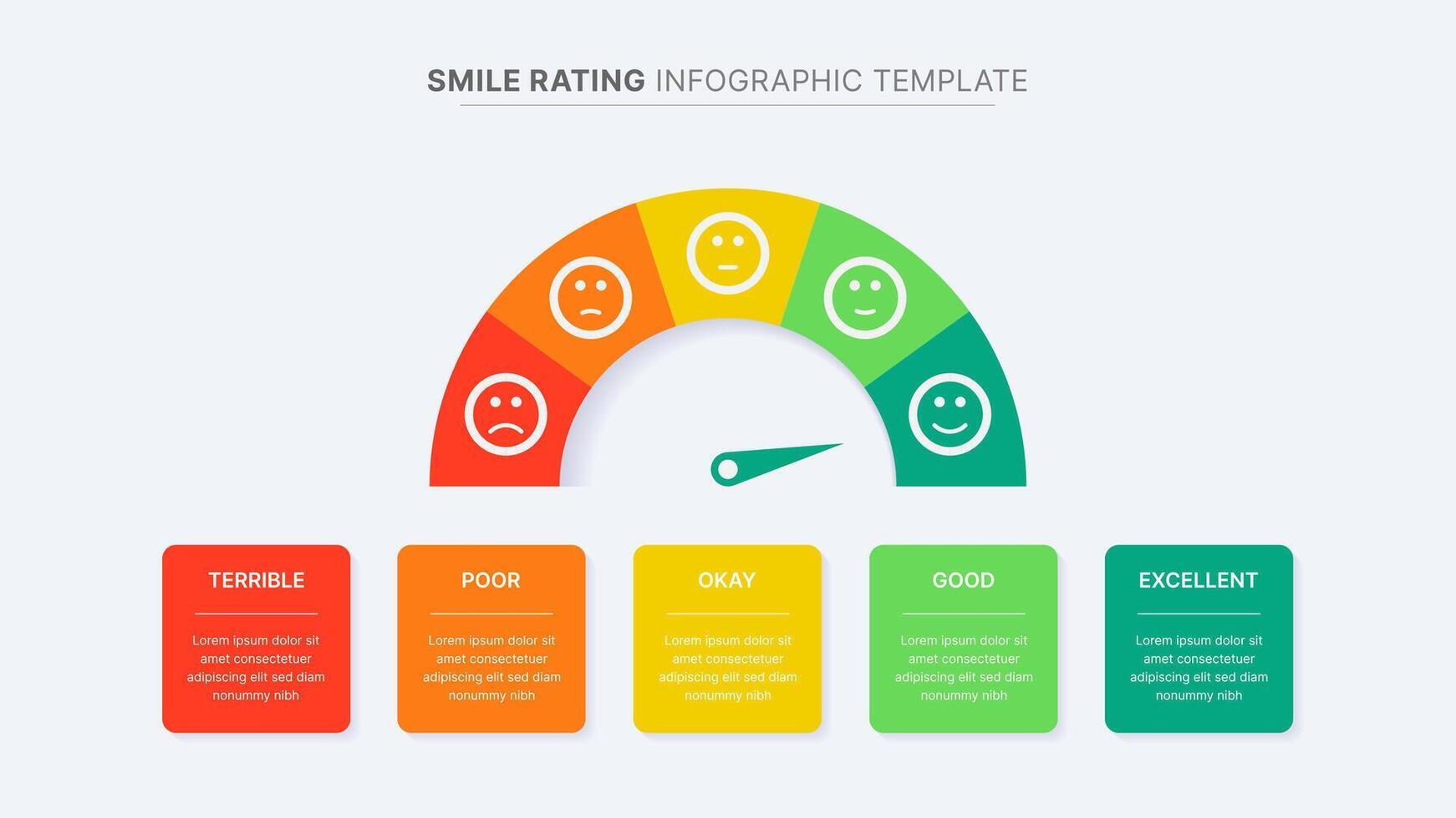 Smile Rating Gauge, Infographic Design Template vector