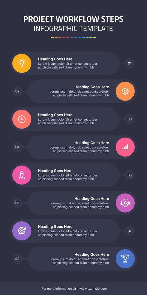 Process Workflow 8 Steps Modern Design Template for Infographics vector