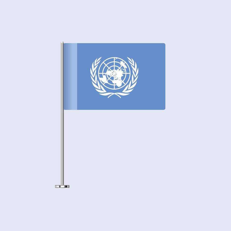 Isolated United Nations Table Flag on Pole, UN Flag Design for Print and Web vector