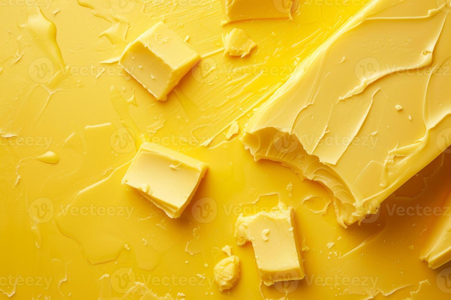 Creamy butter texture on yellow background photo