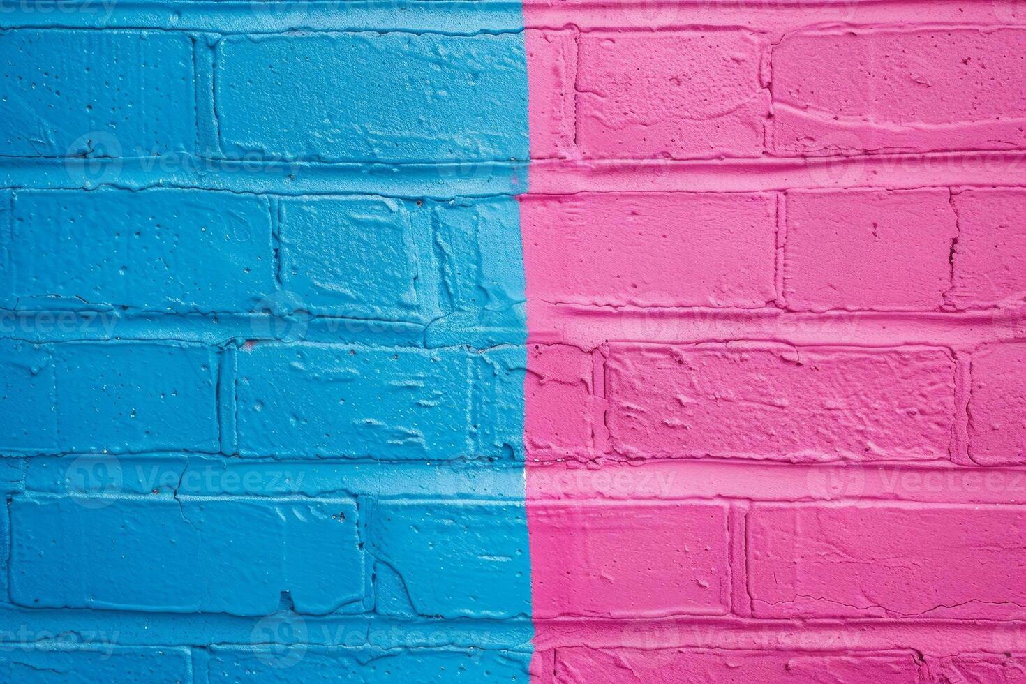 Pink and blue painted brick wall texture photo