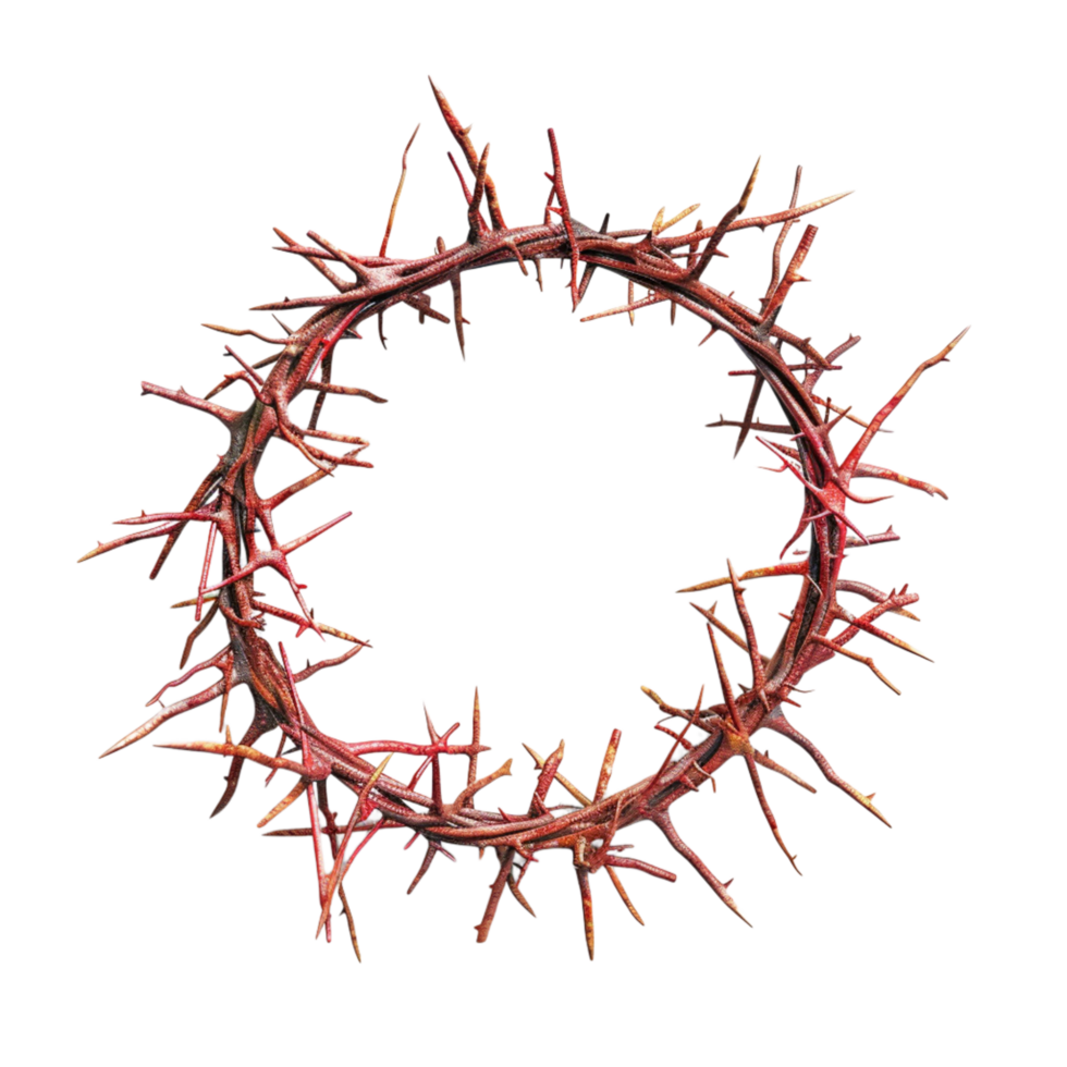 Generated Ai Wreath of thorns with king crown png