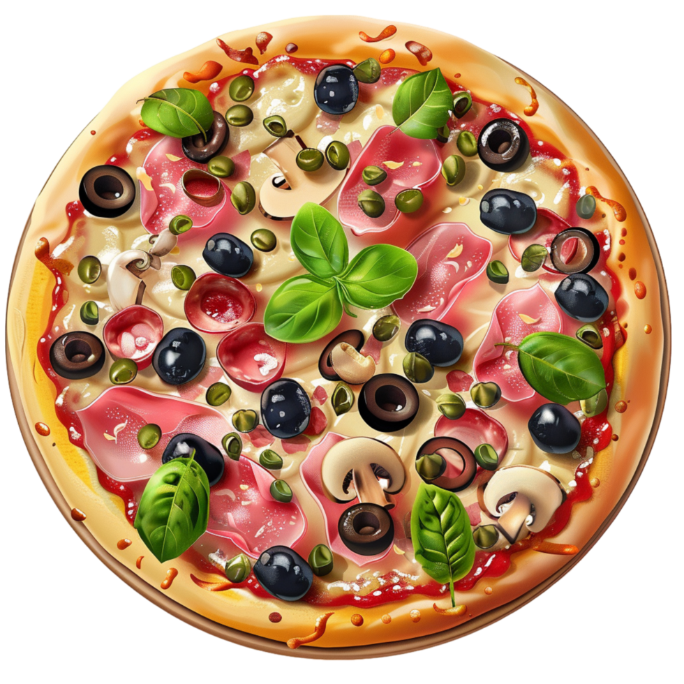 Generated Ai Pizza with toppings png
